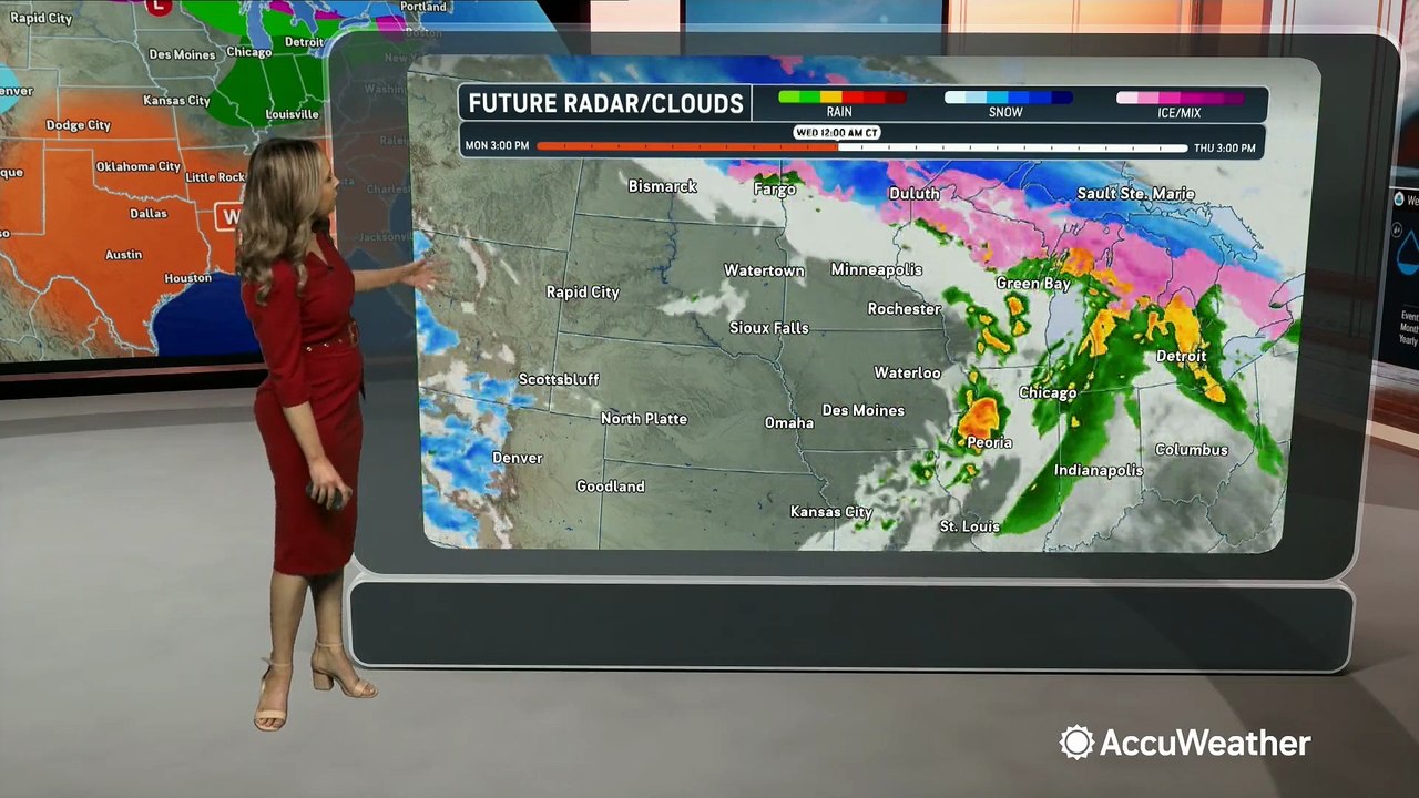 Midweek thunderstorms and winter weather on the way to the Midwest and Northeast