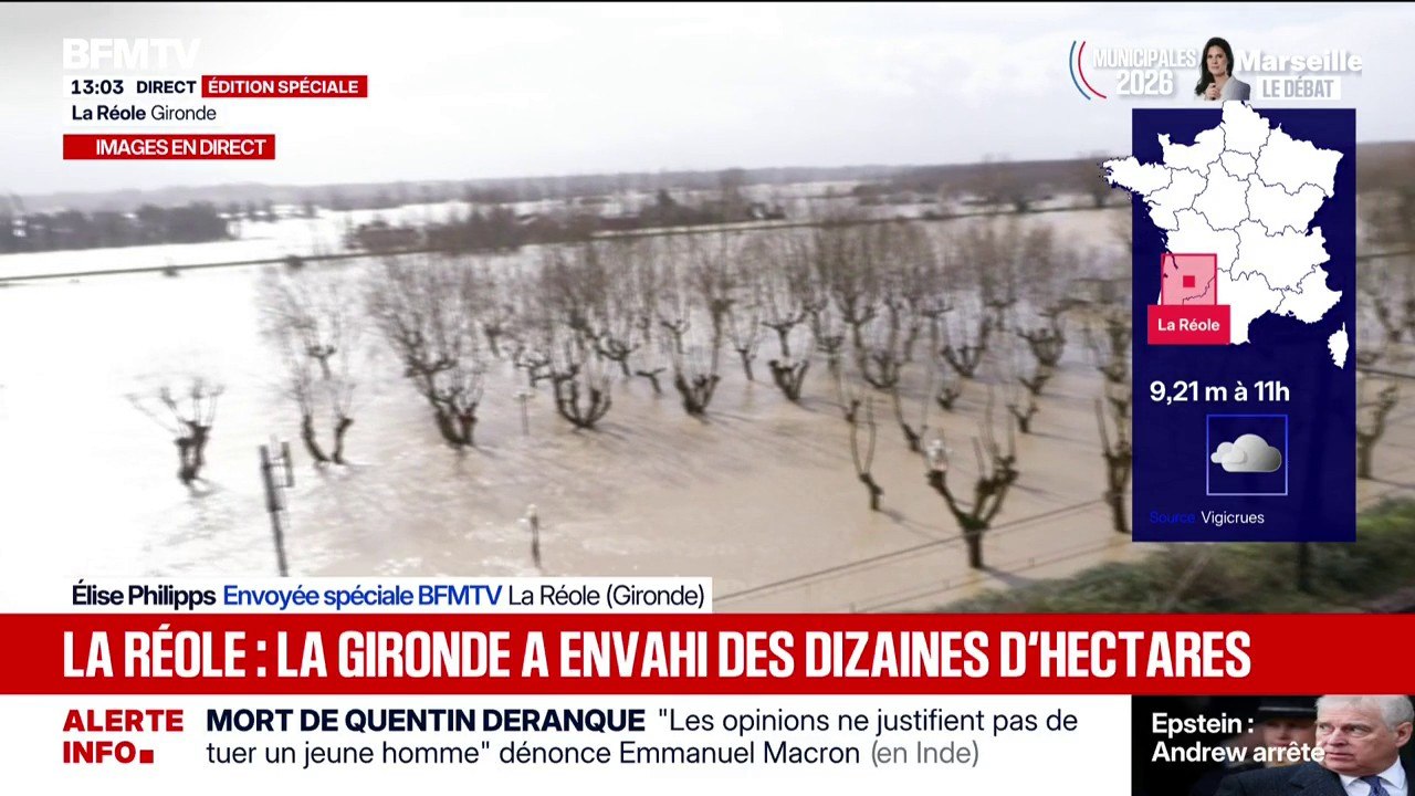 Crues en Gironde: "On n'est toujours pas sur une décrue", indique Bernadette Cousin, première adjointe à la mairie de La Réole