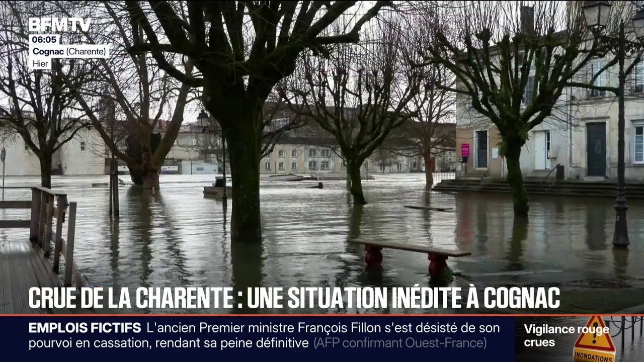 Crues: le niveau de la Charente a atteint 7,71m...