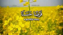 ﴿ إِنْ تُقْرِضُوا اللَّهَ قَرْضًا حَسَنًا يُضَاعِفْهُ لَكُمْ وَيَغْفِرْ لَكُمْ ﴾