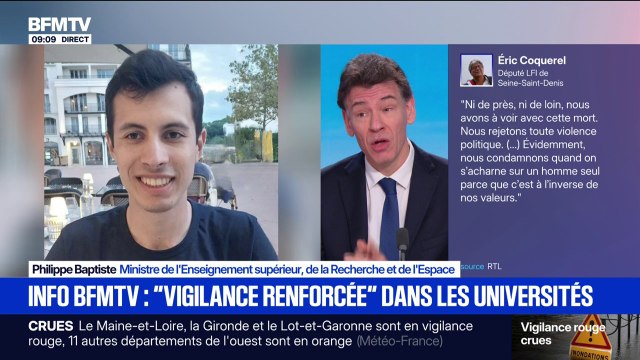 Mort de Quentin Deranque: le ministre de l'Enseignement supérieur dénonce la responsabilité morale de LFI dans la transformation du discours politique en violence physique