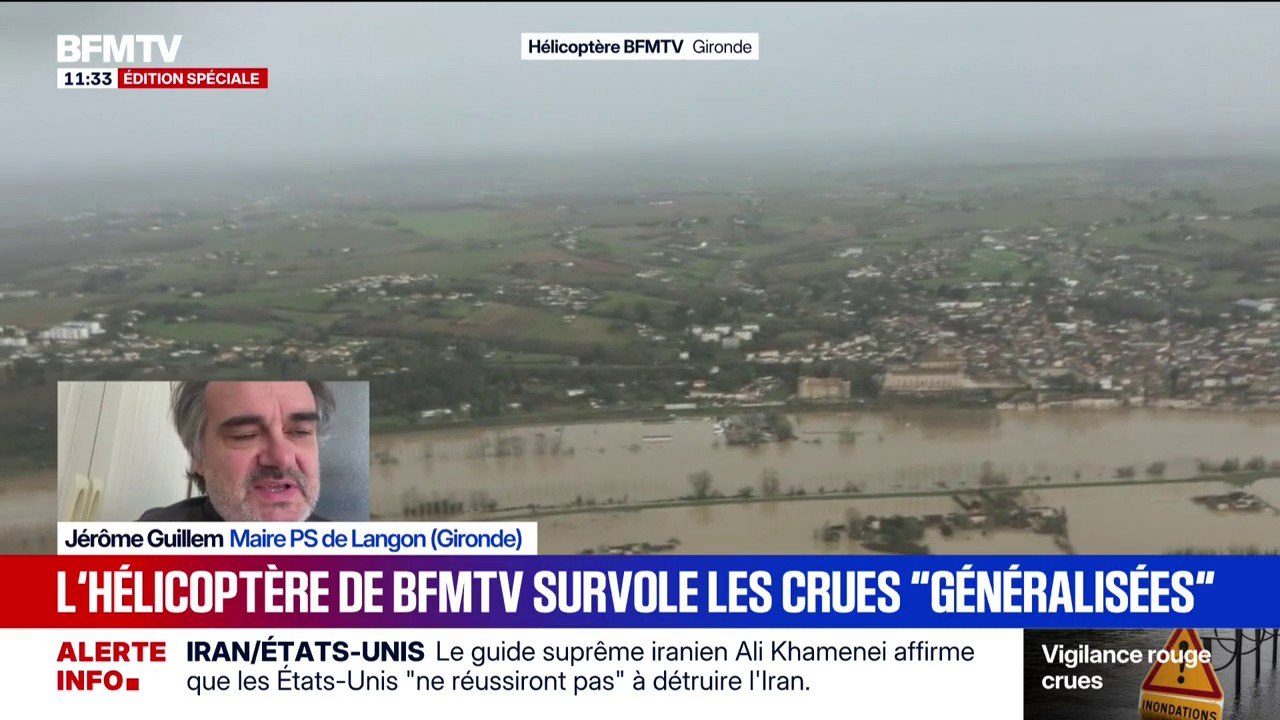 Crues en Gironde: "On a évacué une grosse trentaine de personnes", indique le maire de Langon