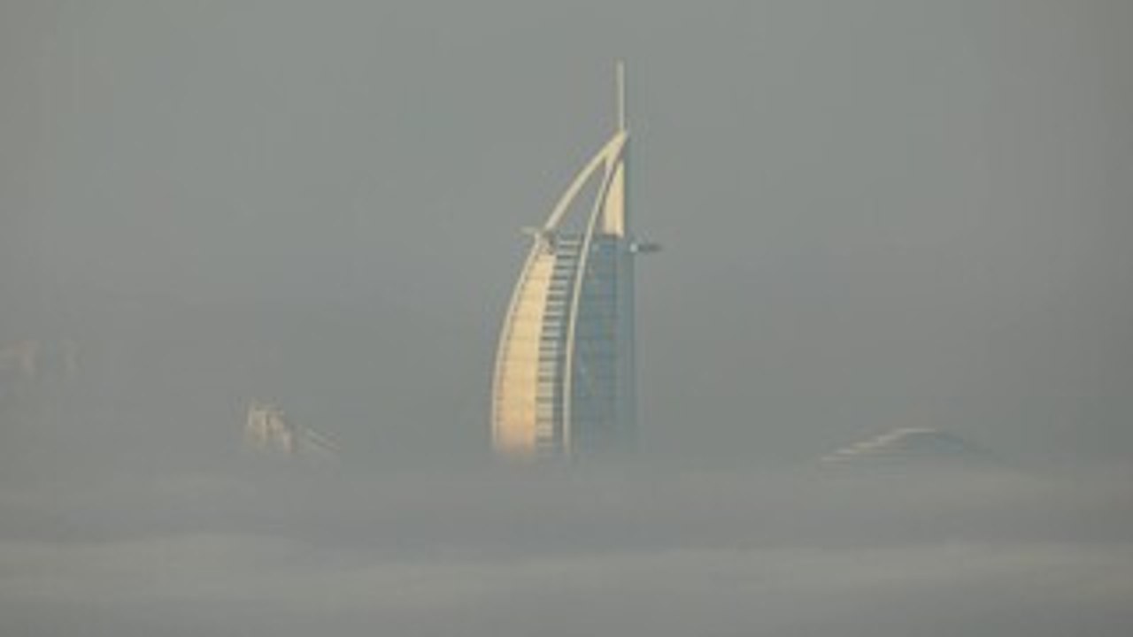 Famous Hotel Towers Above Clouds in Dubai