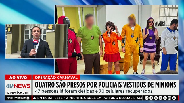 Policiais fantasiados de Minions prendem quatro suspeitos no Carnaval de SP