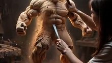 HULK  WOOD SATATU REALISTIC Wood Statue carving