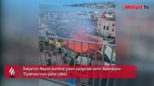 İtalya'da yangında tarihi tiyatronun çatısı çöktü!
