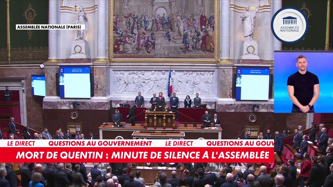 Une minute de silence observée à l'Assemblée nationale en hommage à Quentin Deranque