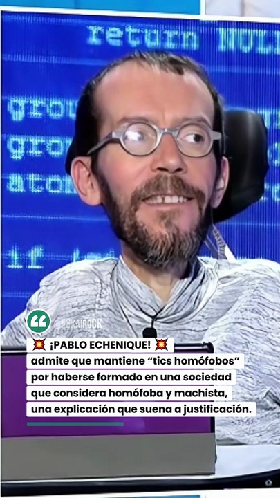 Pablo Echenique admite que mantiene “tics homófobos” por haberse formado en una sociedad que considera homófoba y machista, una explicación que suena a justificación.