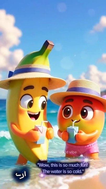 Satisfying Fruit ASMR at the Beach 🌴✨| Ai Animation #Shorts #asmr #oddlysatisfying #cute