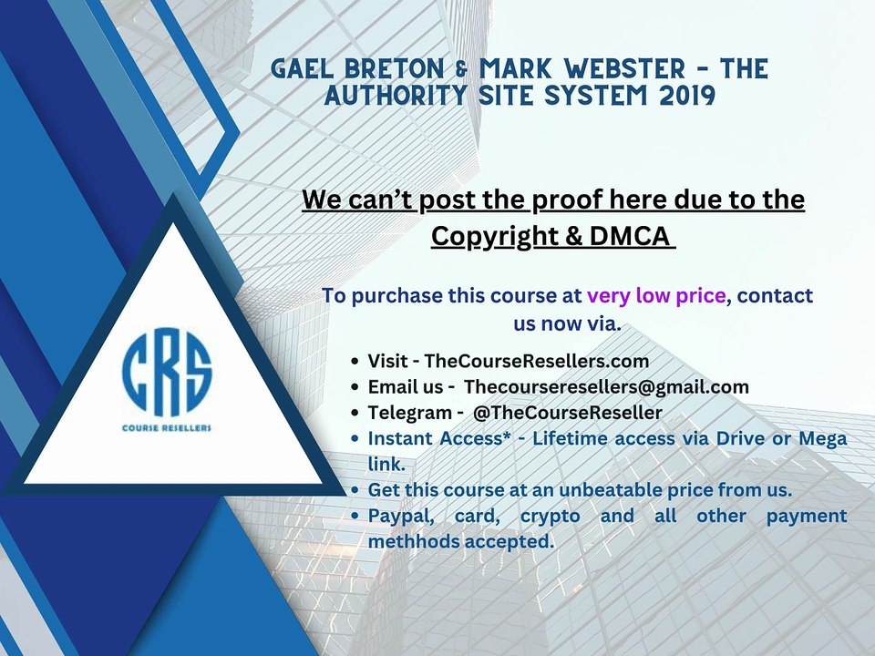 Thecourseresellers.com - Gael Breton & Mark Webster – The Authority Site System 2019