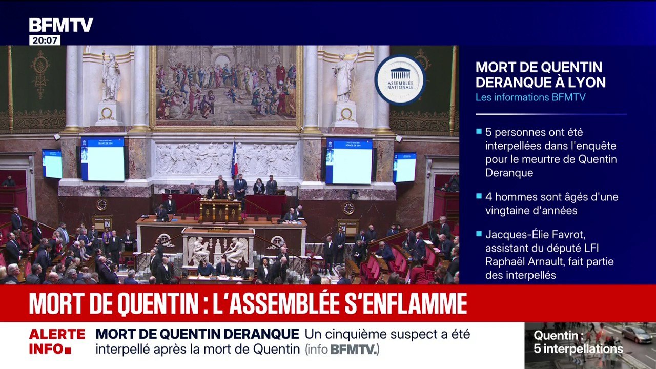 Mort de Quentin à Lyon: le débat politique s'enflamme à l'Assemblée nationale
