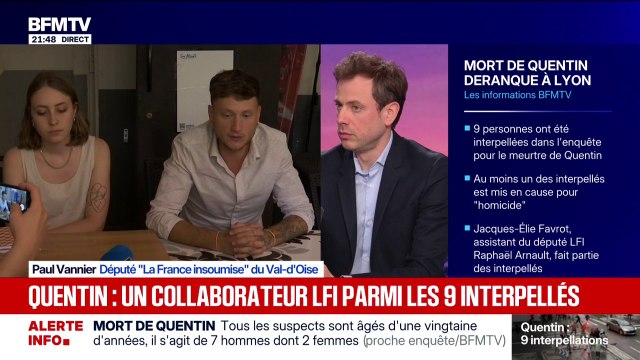 La France insoumise n'a aucune responsabilité dans la mort de Quentin Deranque , réitère Paul Vannier, député (LFI)