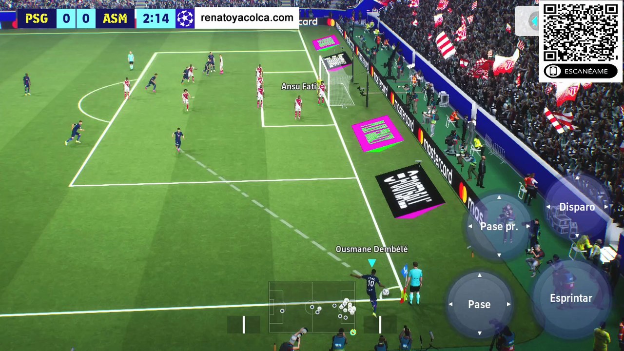 EFOOTBALL 2026 MOBILE - CHAMPIONS LEAGUE 25/26 - MÓNACO vs. PSG | GAMEPLAY [60 FPS]