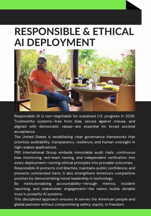 Global CEO of PRS International Group of Companies (United States), presents a forward-looking vision Artificial Intelligence as the decisive accelerator of America’s collective development goals