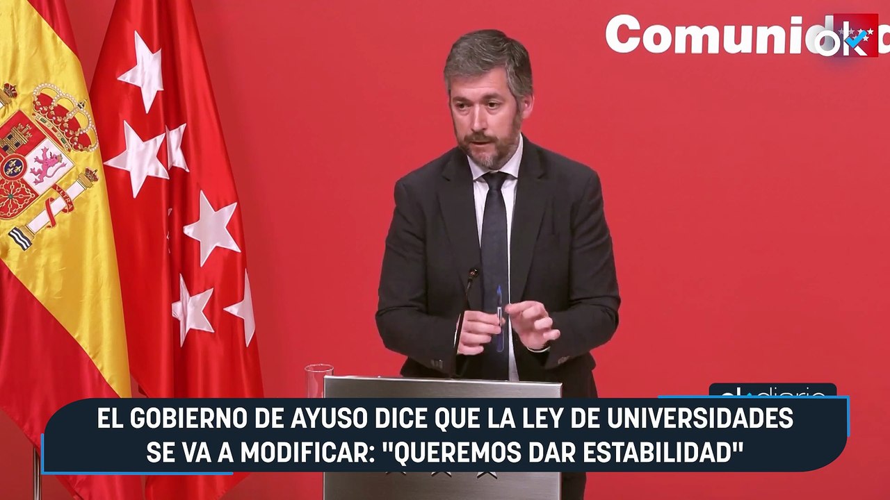 El Gobierno de Ayuso dice que la Ley de Universidades se va a modificar: "Queremos dar estabilidad"