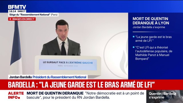 Mort de Quentin à Lyon: Jordan Bardella réclame la publication par l'État d'une liste d'organisations et de groupuscules faisant peser un risque grave sur l'ordre public