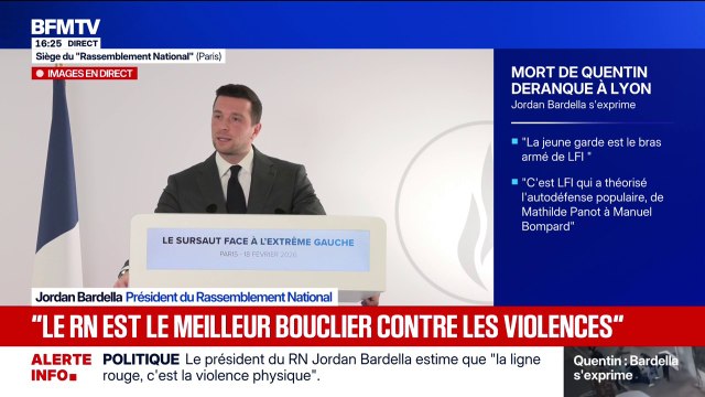 Le président de la République a une responsabilité morale et politique dans l'institutionnalisation de l'ultragauche et de l'extrême gauche, notamment à l'Assemblée nationale , estime Jordan Bardella