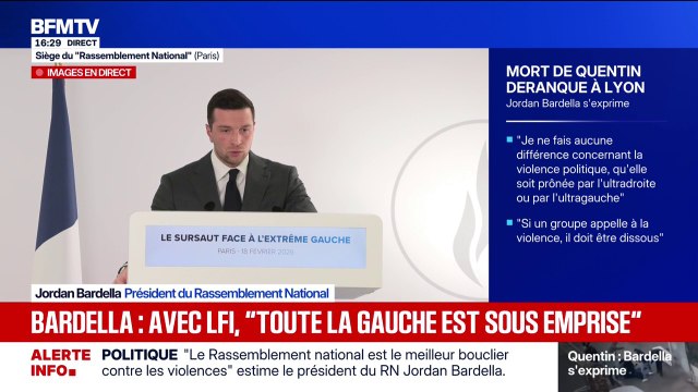 Jordan Bardella: La gauche doit rompre avec cette emprise par laquelle elle est tenue à l'égard de La France insoumise
