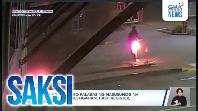 Lalaking tumakbo palabas ng nasusunog na tindahan, iniimbestigahan; cash register, nawawala | Saksi