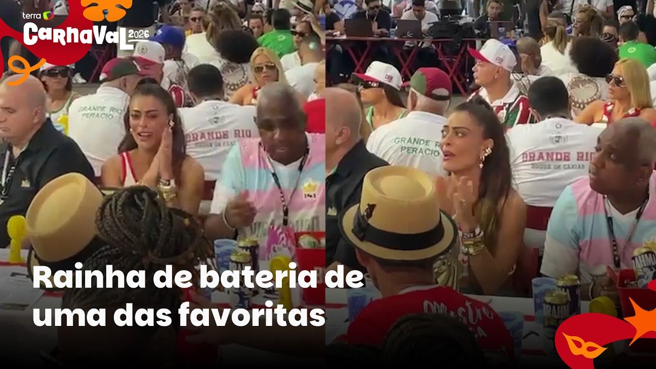 Juliana Paes chora com notas da Viradouro durante apuração do carnaval do Rio de Janeiro