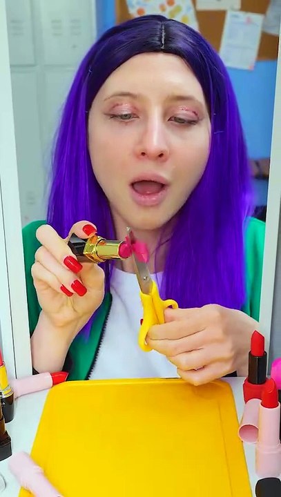 Don’t Let The Teacher See This Makeup! 😬💄 #Funny