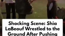 Shia LaBeouf was arrested in New Orleans during Mardi Gras celebrations. Video shows him pushing a man before being wrestled down and taken into custody following an alleged altercation