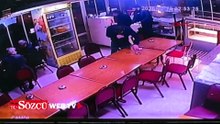 Çayevinde bıçaklı saldırı kamerada