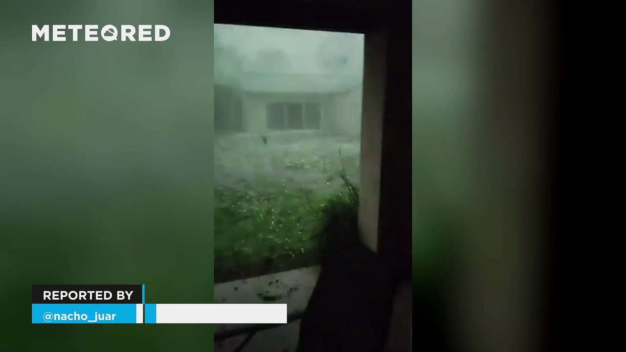 Giant hail wreaks havoc in Isla Verde, Argentina