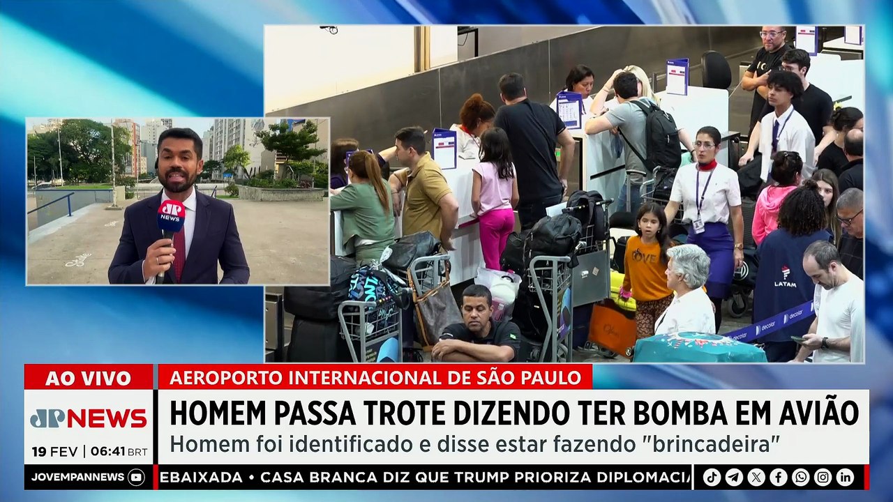 Homem passa trote sobre bomba em avião no Aeroporto de Guarulhos (SP)