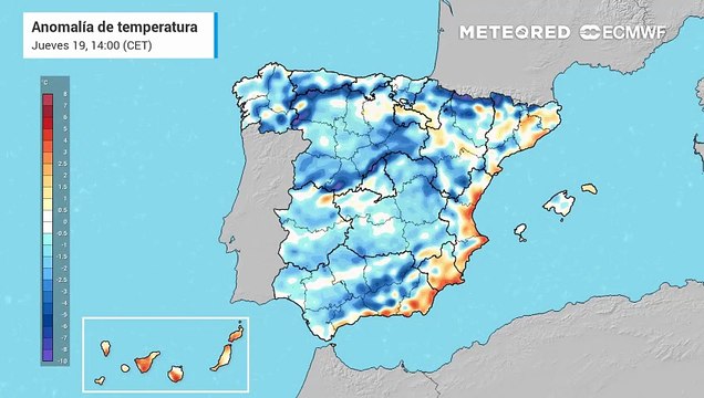 Anomalías de temperaturas positivas