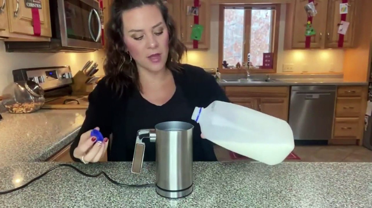 Milk Frother, 4 in 1 Milk Frother and Steamer with Two Whisks, Frothing Whisk and Heating Wh