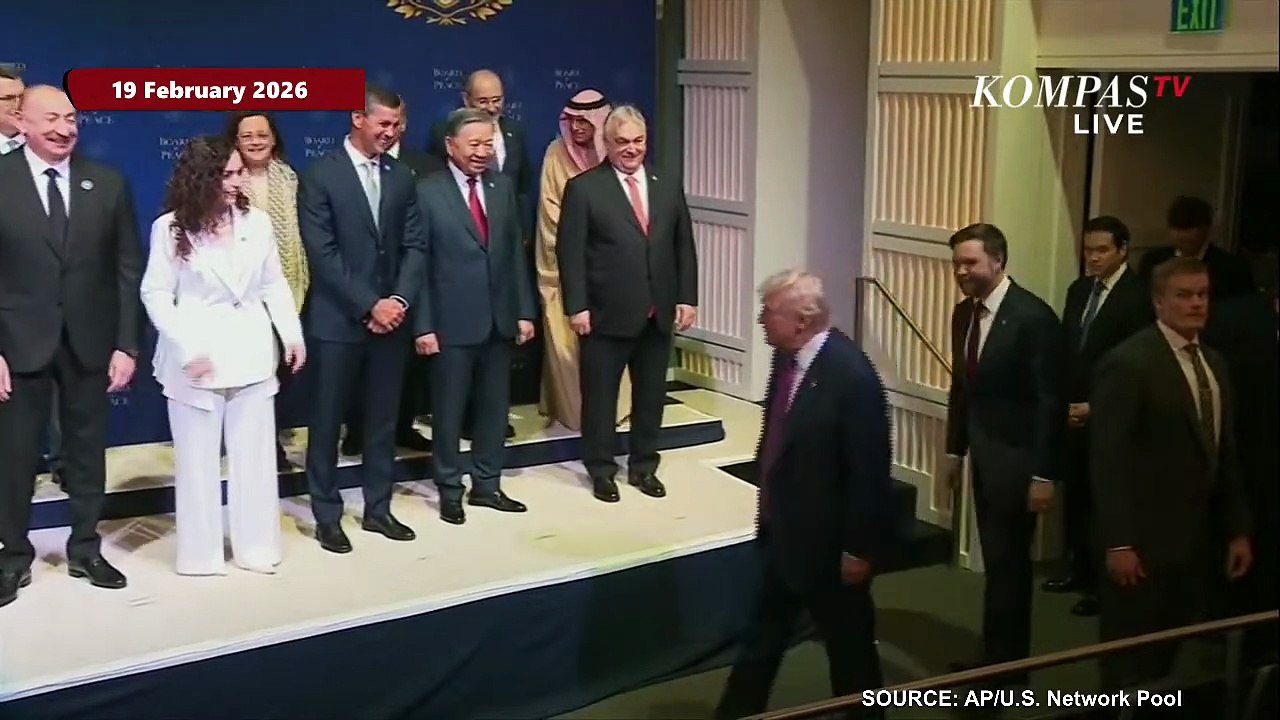 Interaksi PrabowoTrump saat Foto Bersama di Pertemuan Perdana Board of Peace