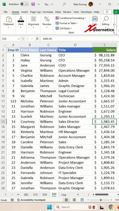 Track Changes In Excel... Log Field Name - Excel Tips and Tricks