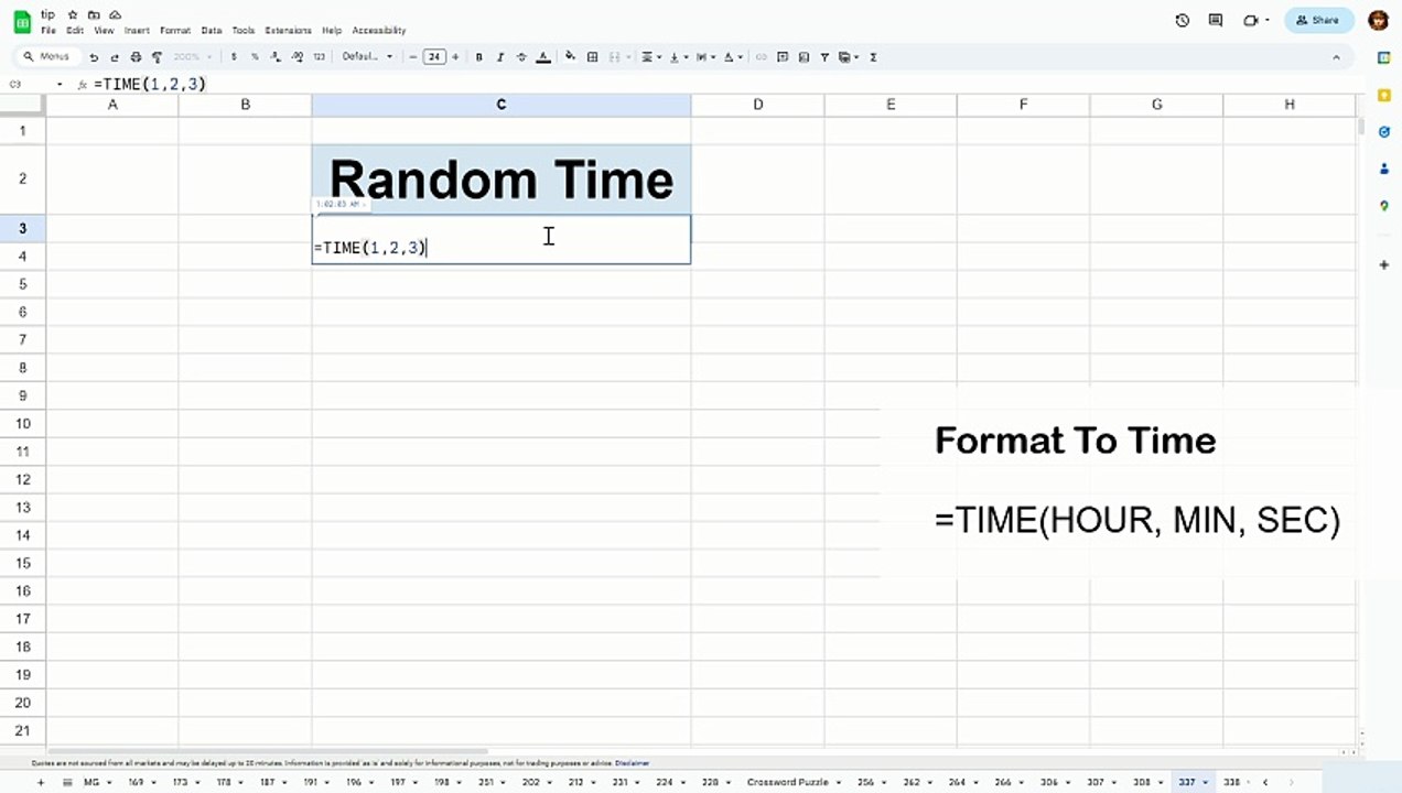 Generate Random Time in Google Sheets - Excel Tips and Tricks