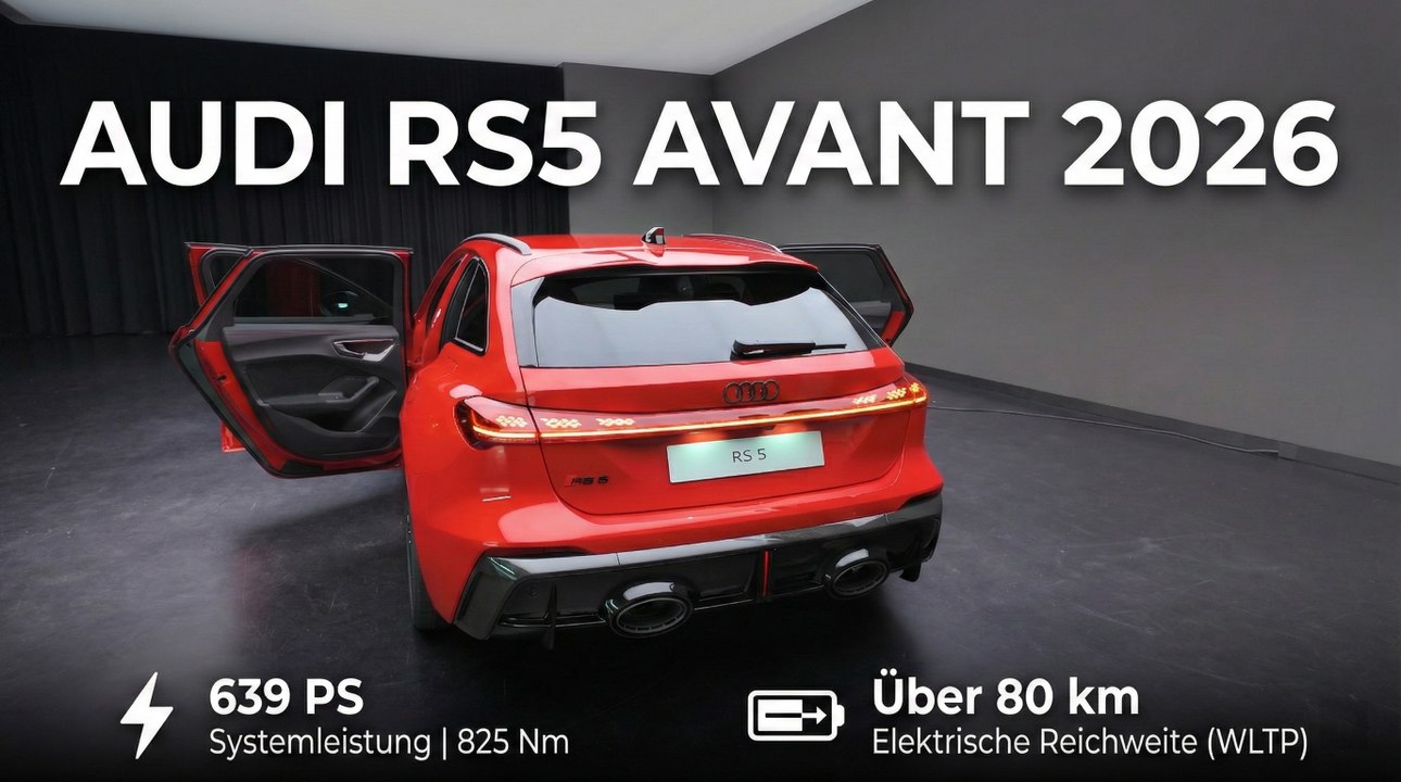 Audi RS5 Avant 2026 mit 80 km E-Reichweite