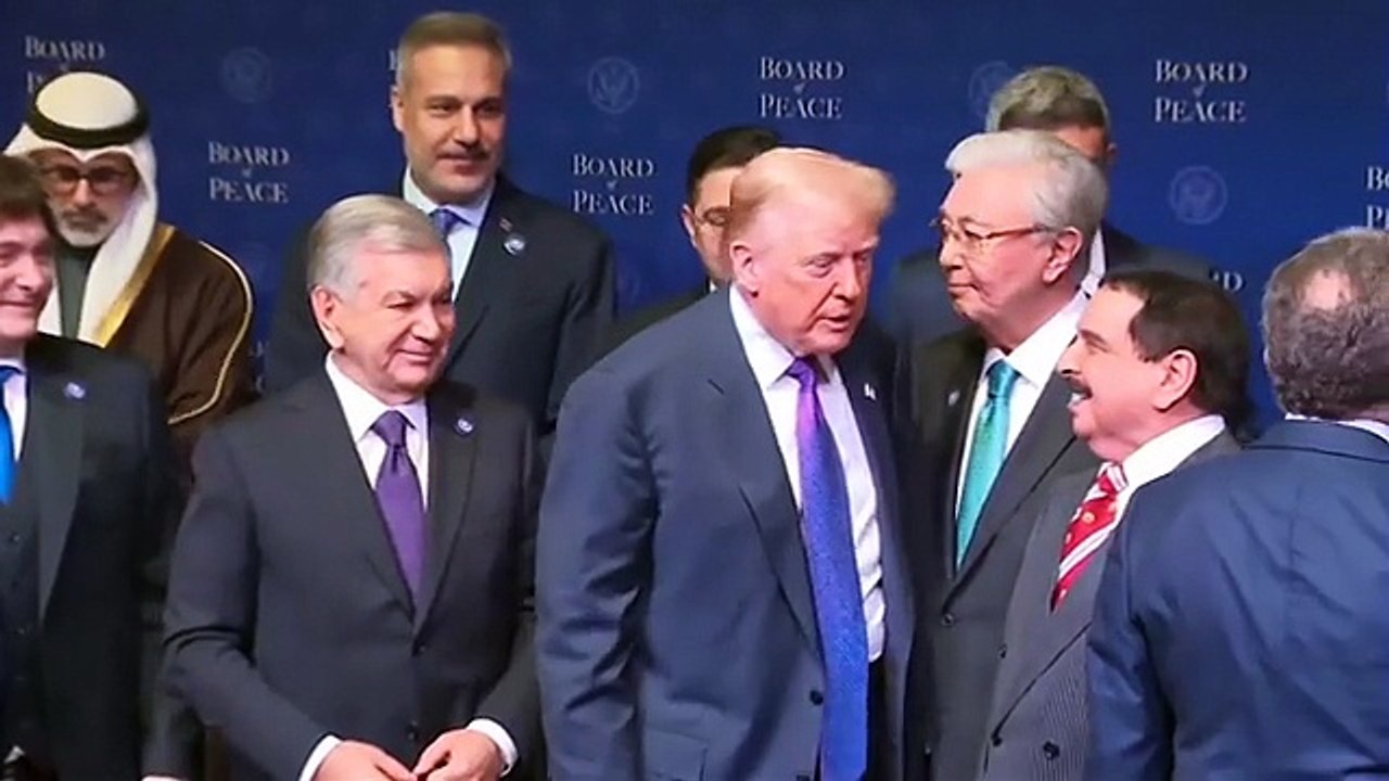 President Trump's Board of Peace poses for first family photo