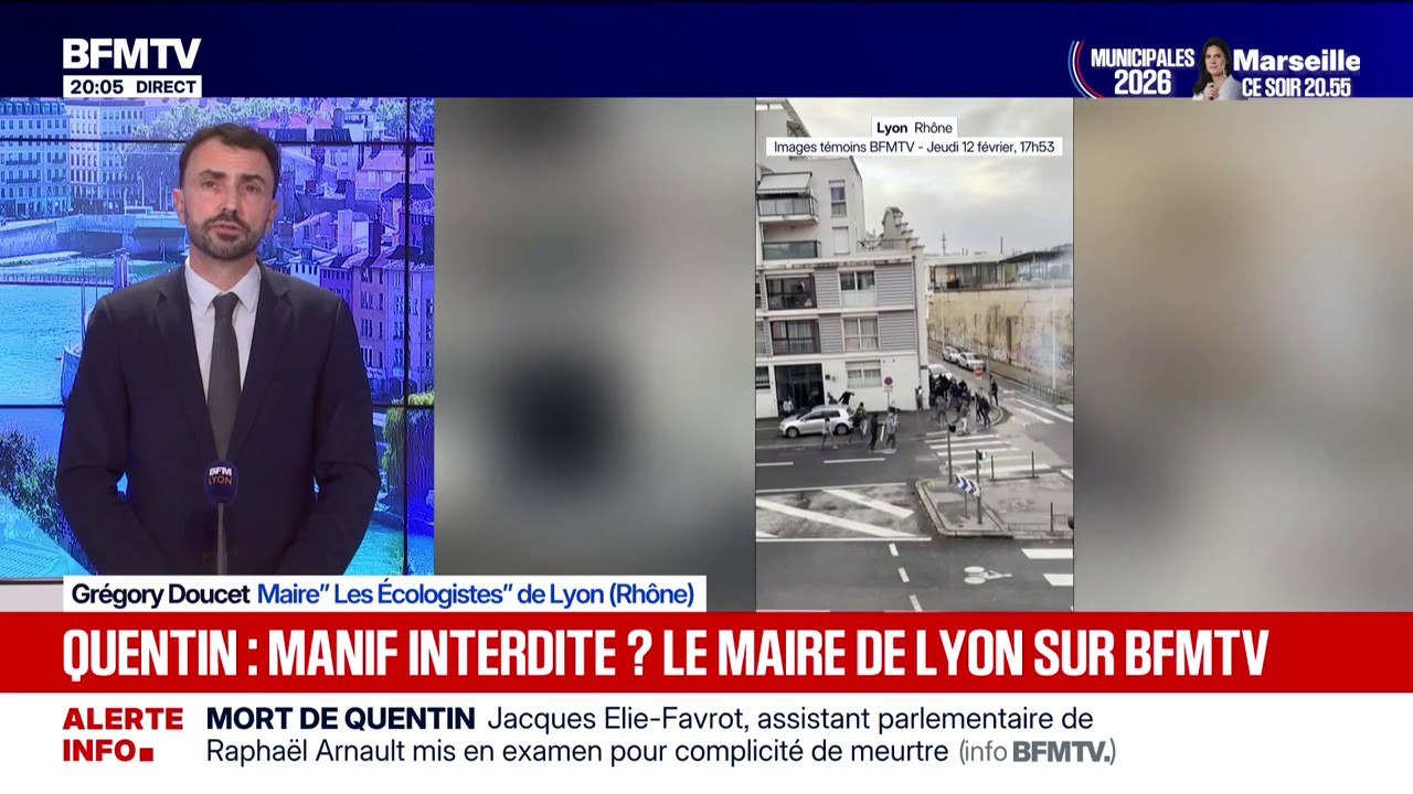 Mort de Quentin Deranque: "Il n'est pas encore le moment de réunir à Lyon des milliers de personnes", assure Grégory Doucet, maire de Lyon