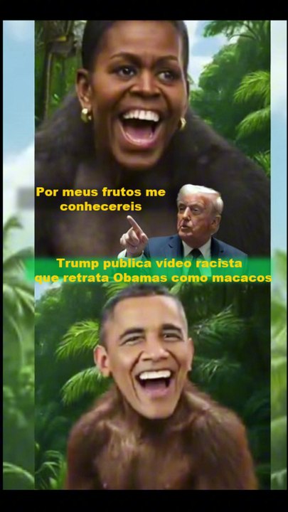 Trump publica vídeo racista que retrata Obamas como macacos