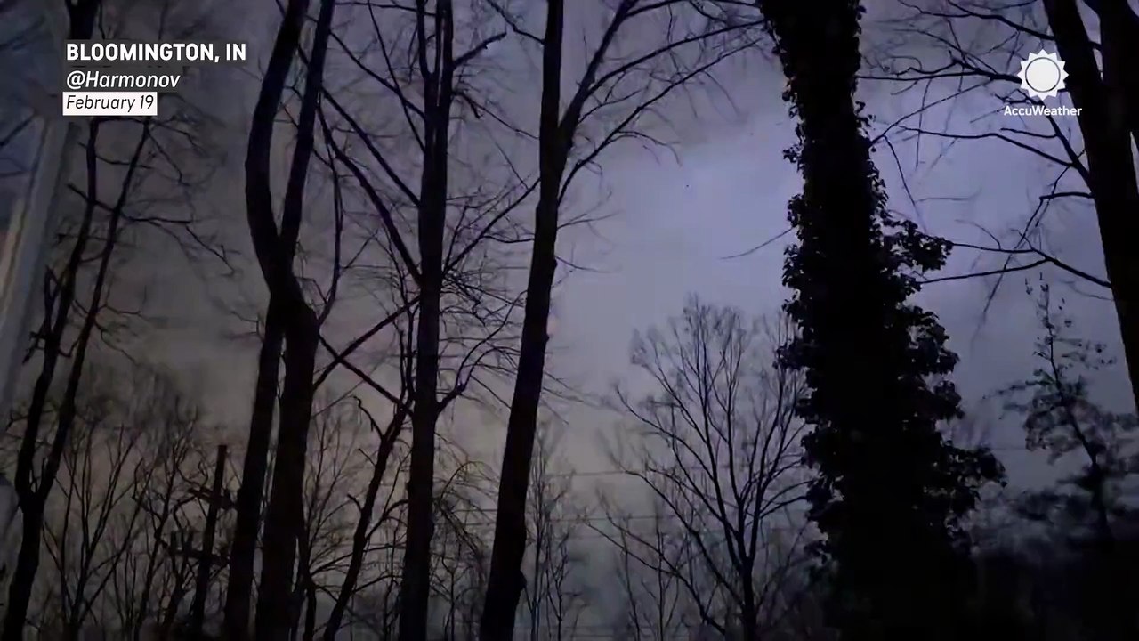 Tornado sirens ring out as lightning flashes in Indiana