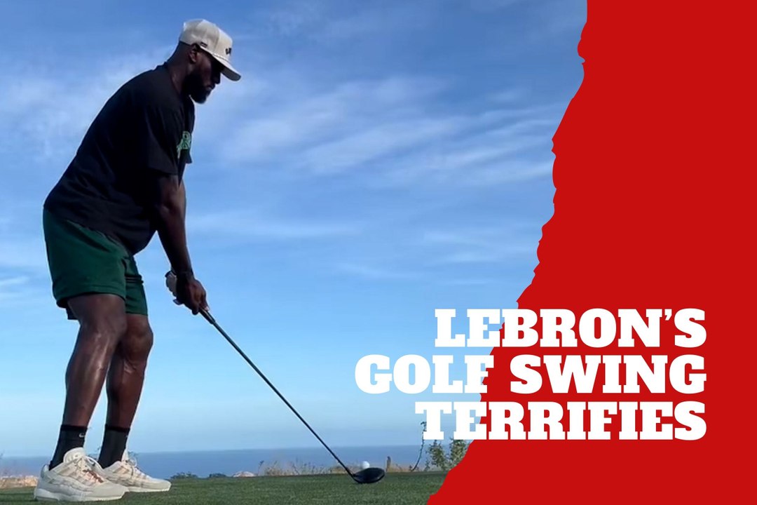 LeBron James sends shivers with his golf swing