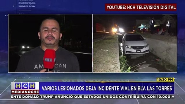 Vehículo termina encunetado en el bulevar Las Torres de SPS