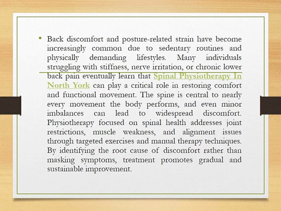 Improving Mobility and Comfort With Spinal Physiotherapy In North York