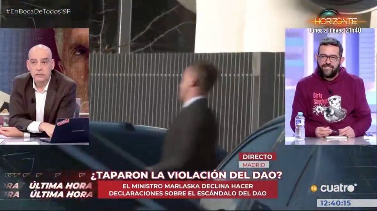 Nacho Abad se harta del veto de Marlaska a la prensa para no hablar del DAO: "¡Es usted un cobarde!"
