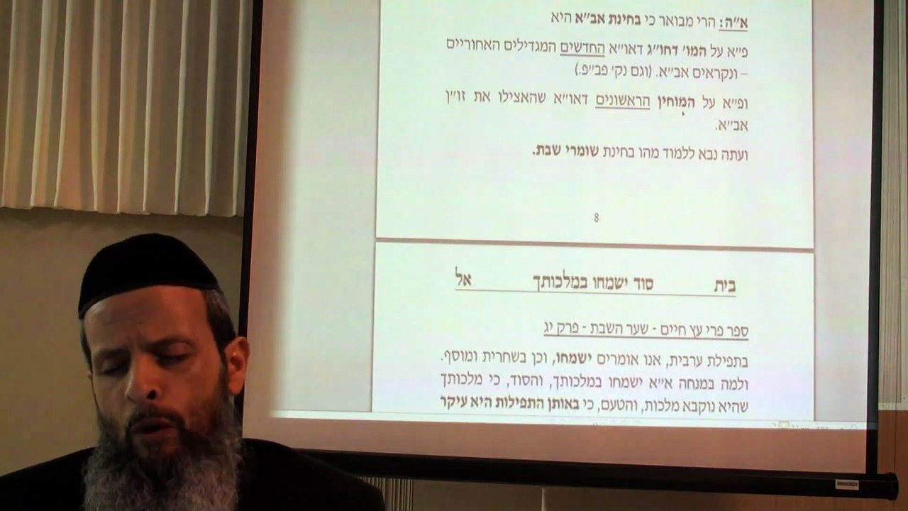 הרב יניב יעקב - כוונות השבת חדש - ישמחו במלכותך ב'