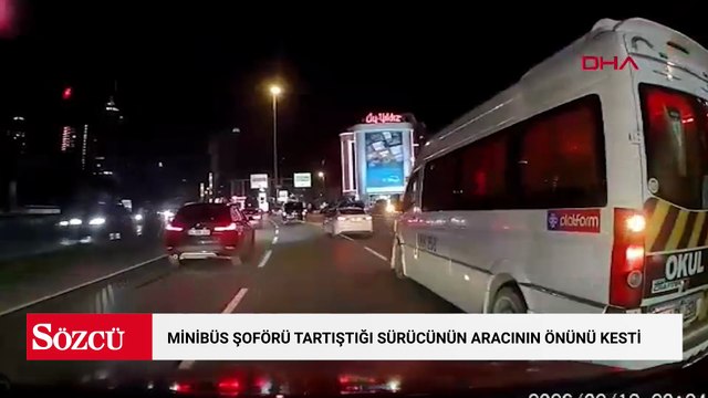 Beşiktaş’ta minibüs şoförü tartıştığı sürücünün aracının önünü kesti