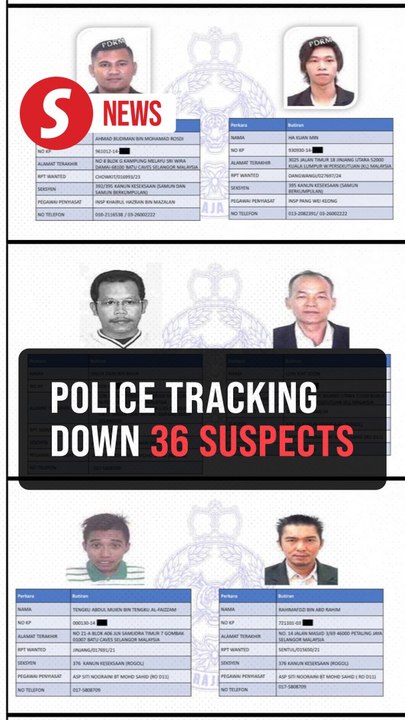 Police hunt 36 wanted individuals