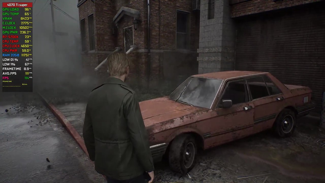 Silent Hill 2 Remake : RTX 4070 Ti SUPER 16G + R7-5700X [ Benchmark 2Kᴴᴰ ]