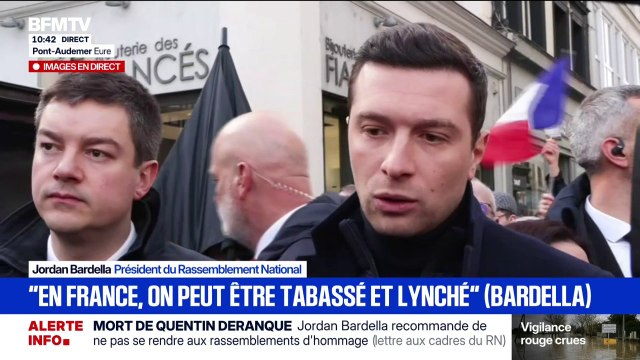 Mort de Quentin Deranque: L'extrême gauche a tué , déplore Jordan Bardella