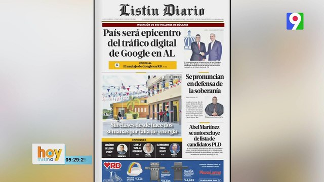 Titulares prensa dominicana viernes 20 de febrero 2026 | Hoy Mismo