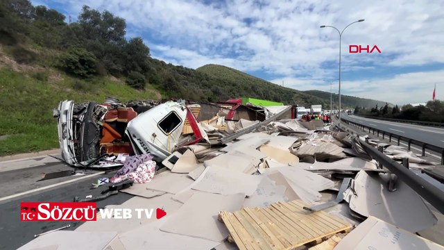 TEM'de trafik kazası; İstanbul yönü trafiğe kapatıldı